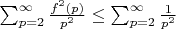$\sum_{p=2}^{\infty} \frac {f^2(p)}{p^2} \leq \sum_{p=2}^{\infty} \frac {1}{p^2}$