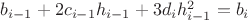 $b_{i-1} + 2c_{i-1}h_{i-1} + 3d_ih_{i-1}^2 = b_i$