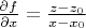 $\frac {\partial f}{\partial x}=\frac {z-z_0}{x-x_0} $