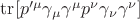 $\operatorname{tr}[p'^\mu\gamma_{\mu}\gamma^\mu p^\nu\gamma_{\nu}\gamma^\nu]$