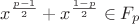 $x^{\frac{p-1}{2}}+x^{\frac{1-p}{2}}\in F_p$