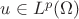$u\in L^p(\Omega )$