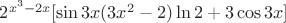 $2^{x^3-2x}[\sin3x(3x^2-2)\ln2 +3\cos 3x]$