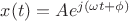 $x(t)=Ae^{j (\omega t+\phi)}$