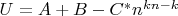 $U=A+B-C^*n^{kn-k}$
