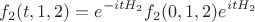 $$f_2(t,1,2)=e^{-itH_2}f_2(0,1,2)e^{itH_2}$$ $$f_2(t,1,2)=e^{-itH_2}f_2(0,1,2)e^{itH_2}$$