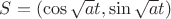 $S=(\cos \sqrt{a}t, \sin \sqrt{a}t)$ $S=(\cos \sqrt{a}t, \sin \sqrt{a}t)$