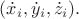 $(\dot{x}_i,\dot{y}_i,\dot{z}_i).$