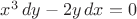 $x^3\,dy-2y\,dx=0$