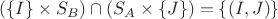 $(\{I\} \times S_B) \cap (S_A  \times \{J\})= \{(I,J)\}$