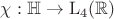 $\chi:\mathbb H\to \mathrm L_4(\mathbb R)$
