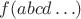$f(abcd\ldots)$