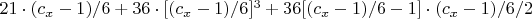 $21\cdot(c_x-1)/6+36\cdot[(c_x-1)/6]^3+36{[(c_x-1)/6-1]\cdot (c_x-1)/6}/2$