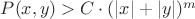 $P(x,y)>C\cdot (|x|+|y|)^m$