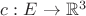 $c:E\to{\mathbb R}^3$