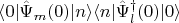 $\langle 0| \hat {\Psi}_{m}(0)| n\rangle \langle n| \hat {\Psi}^{\dagger}_{l}(0)| 0 \rangle $