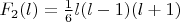 $F_2(l)=\frac16l(l-1)(l+1)$