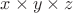 $x\times y\times z$