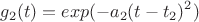 $$g_2(t)=exp(-a_2 (t-t_2)^2)$$