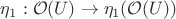$\eta_1 : \mathcal O (U) \rightarrow \eta_1(\mathcal O (U))$