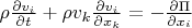 $\rho \frac{\partial v_i}{\partial t} + \rho v_k \frac{\partial v_i}{\partial x_k} = - \frac{\partial \Pi}{\partial x_i}$