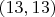 $(13,13)$