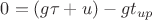 $0=(g \tau+ u) - gt_{up}$