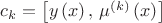 $c_{k}=\left[y\left(x\right),\,\mu^{\left(k\right)}\left(x\right)\right]$