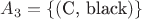 $A_3 = \{(\text{C, black})\} $