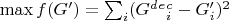 $\max f(G') = \sum_i (G^d^e^c_i-G'_i)^2$