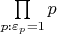 $\prod\limits_{p:\varepsilon_p=1}{p}$