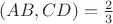 $(AB,CD)=\frac23$