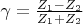 $\gamma = \frac{Z_1 - Z_2}{Z_1+Z_2} $