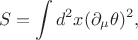 $$S=\int d^2x(\partial_{\mu}\theta)^2,$$