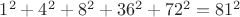 $1^2+4^2+8^2+36^2+72^2=81^2$