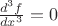 $\frac{d^3 f}{dx^3}=0$