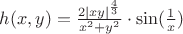 $h(x,y) = \frac{2\left\lvert xy \right\rvert ^{\frac{4}{3}}}{x^2+y^2}\cdot \sin (\frac{1}{x})$