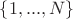 $\left\lbrace1,...,N\right\rbrace$ $\left\lbrace1,...,N\right\rbrace$