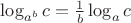 $\log_{a^b} c = \frac{1}{b}\log_a c$