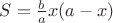 $S=\frac{b}{a}x(a-x)$
