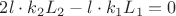 $2l\cdot k_2L_2-l\cdot k_1L_1=0$