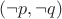 $(\neg p,\neg q)$