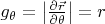 $g_\theta = \left| \frac{\partial\vec{r}}{\partial \theta} \right| =  r$