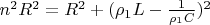 $n^2R^2=R^2+(\rho_1 L-\frac{1}{\rho_1 C})^2$