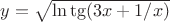 $y=\sqrt{\ln\tg(3x+1/x)}$