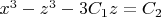 $x^3-z^3-3C_1z=C_2$
