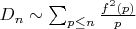 $D_n \sim \sum_{p \leq n}\frac {f^2(p)} {p}$