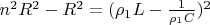 $n^2R^2-R^2=(\rho_1 L-\frac{1}{\rho_1 C})^2$