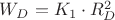 ${W_D} = {K_1} \cdot R_D^2\ $ ${W_D} = {K_1} \cdot R_D^2\ $