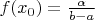 $f(x_0)=\frac{\alpha}{b-a}$